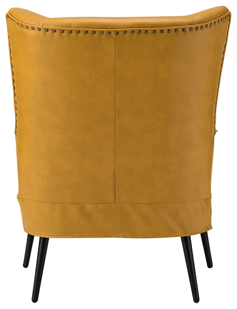 39" Comfy Living Room Armchair With Special Arms, Yellow