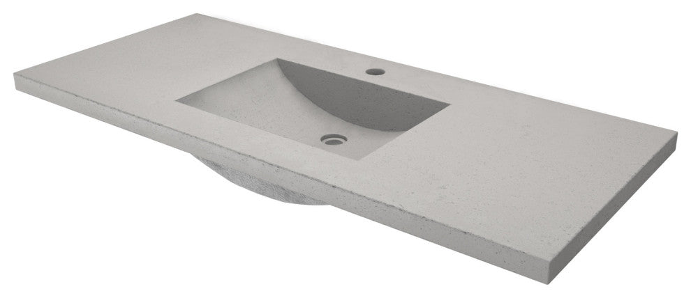 Palomar Vanity Top and Integral Sink, Ash, 48", Single Faucet Cutout