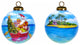 Rowing Santa Express Hand Painted Mouth Blown Glass Ornament