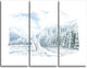 "Christmas Winter Happy Panorama" Metal Wall Art, 3 Panels, 36"x28"
