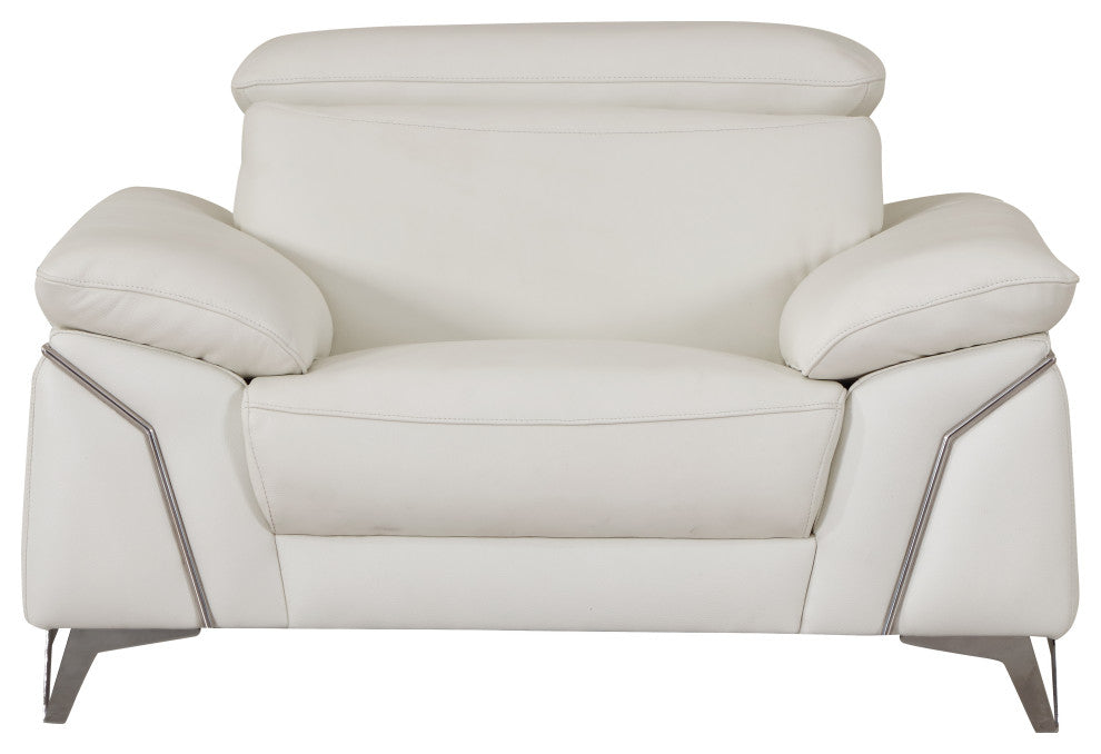 Lazio Contemporary Genuine Italian Leather Chair White