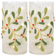 Beaded Glass Mistletoe Candle Holder, Set of 2