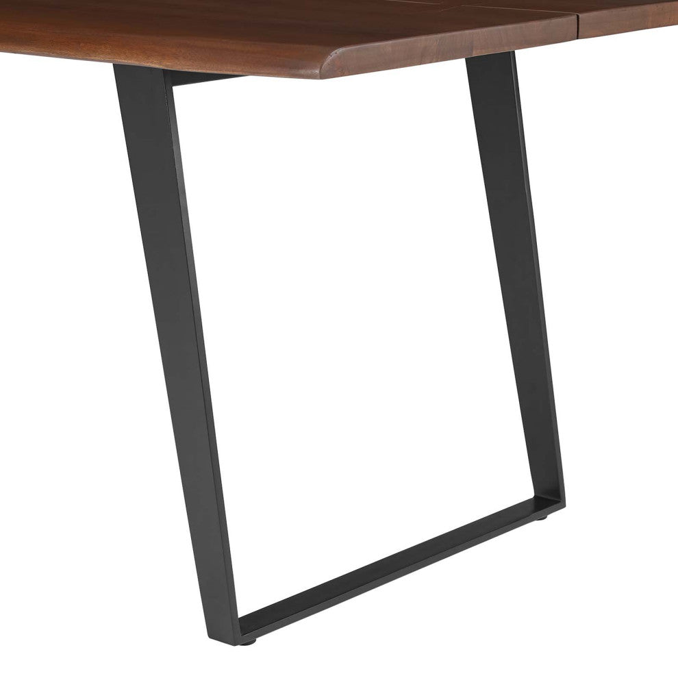 Viggo 74" Live Edge Acacia Wood Dining Table, Black Walnut