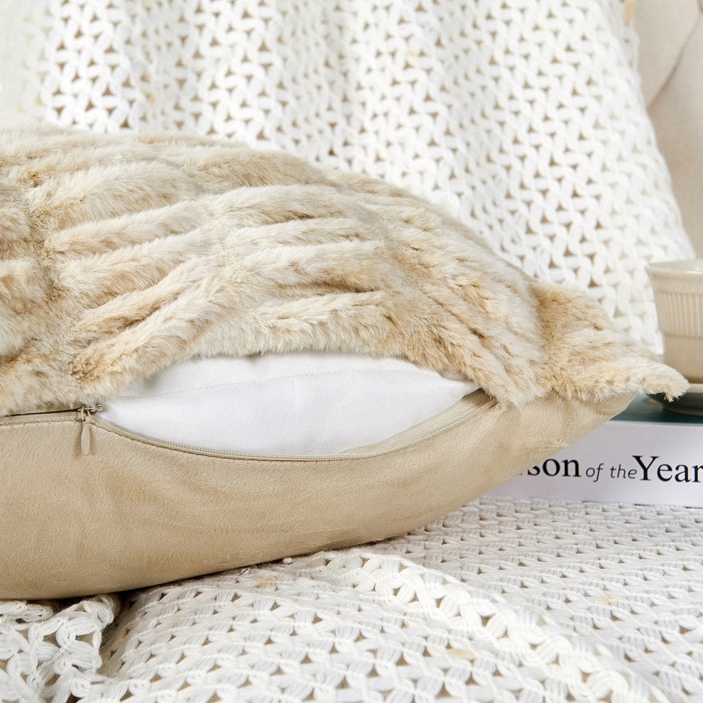 Shar Pei Faux Fur Pillow Shell Set, Fungi, 2 Piece Lumbar, 14"x26"