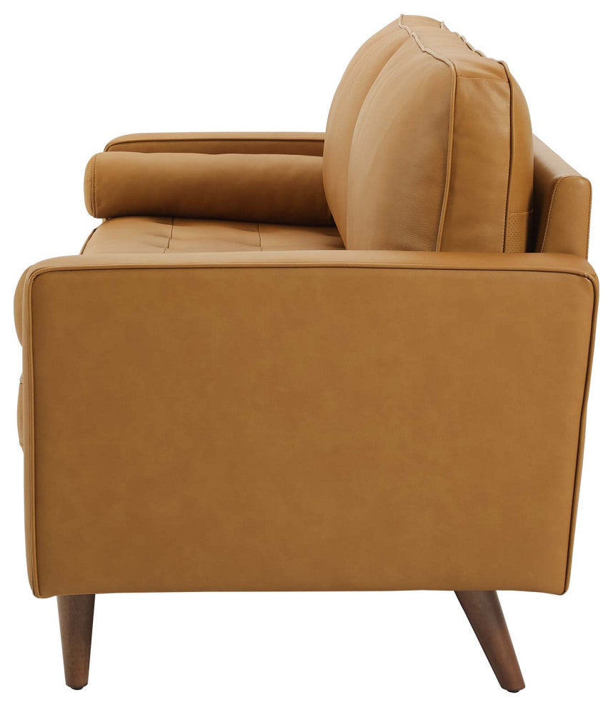 Sofa, Leather, Tan, Modern, Living Lounge Room Hotel Lobby Hospitality