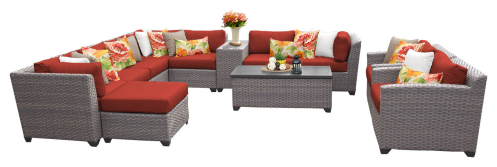 Florence 12 Piece Outdoor Wicker Patio Furniture Set 12b