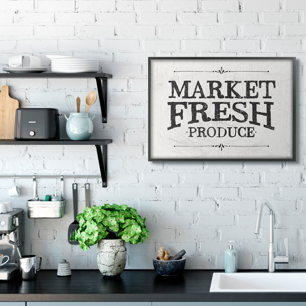 Market Fresh Produce Wood Texture Farm Word Design, 24"x30"