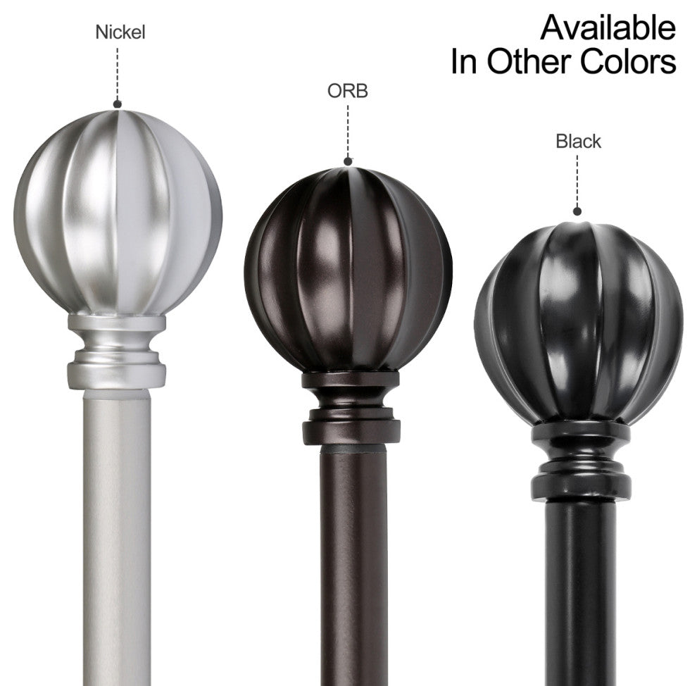 Utopia Alley Curtain Rod With Decorative Ball Finial, 48-86", Bronze