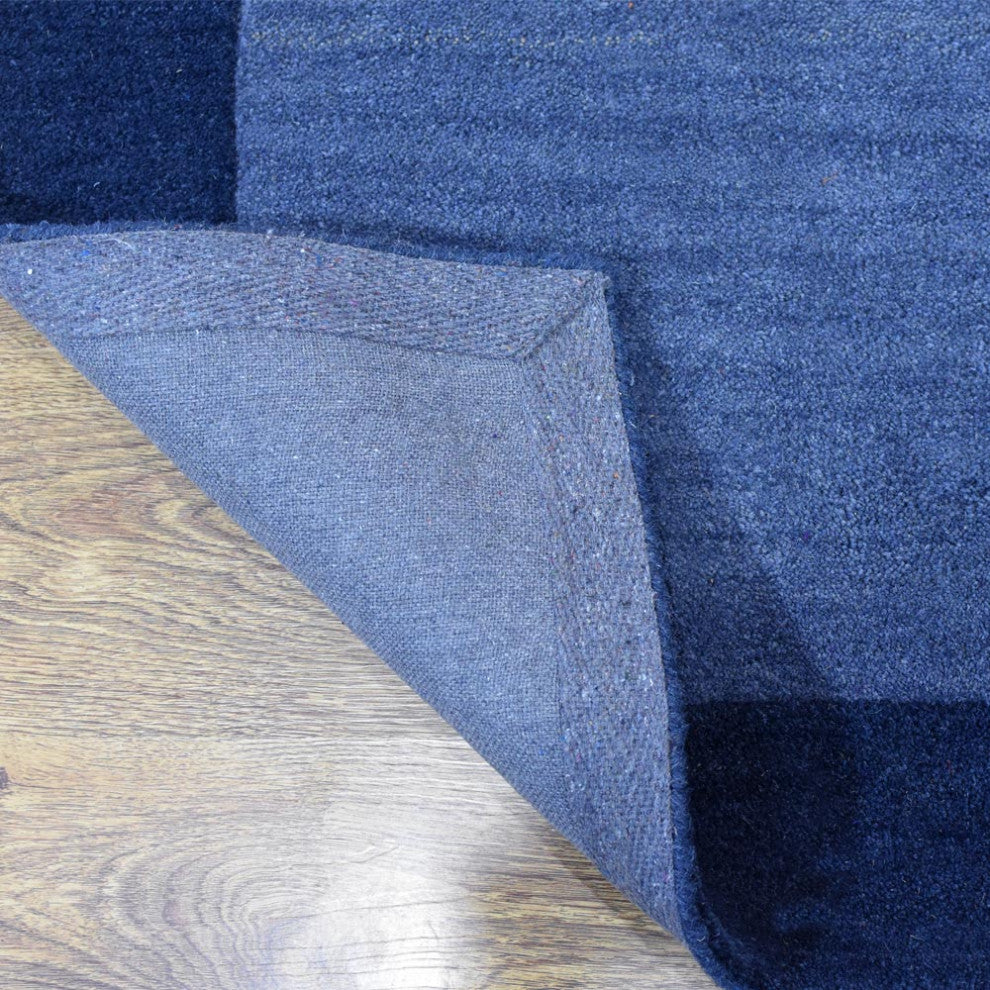 HAND TUFTED WOOL ECO-FRIENDLY AREA RUGS-Blue Color, Contemporary Design