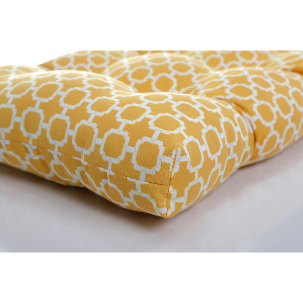 Hockley Wicker Seat Cushion, Set of 2, Yellow