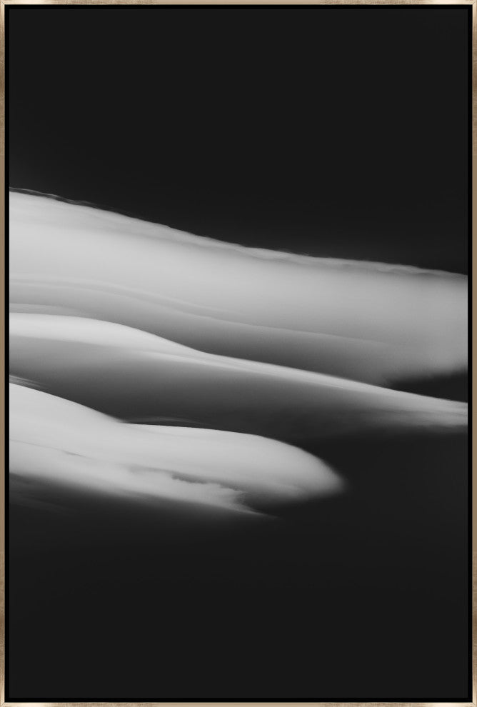 30x45 Lenticular Clouds VIII, Framed Artwork, Silver