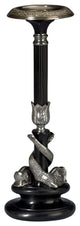 Brass Twisted Dolphin Design Candle stand, Silver And Black Finish