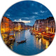 Grand Canal At Night Venice, Cityscape Photo Disc Metal Wall Art, 23"