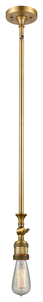 Bare Bulb 1 Light Mini Pendant, Brushed Brass