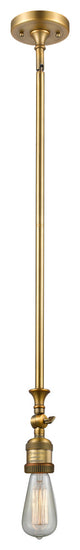 Bare Bulb 1 Light Mini Pendant, Brushed Brass