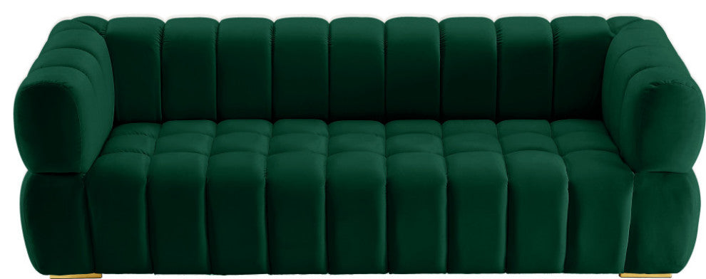 Gwen Velvet Upholstered Chair, Green, Sofa