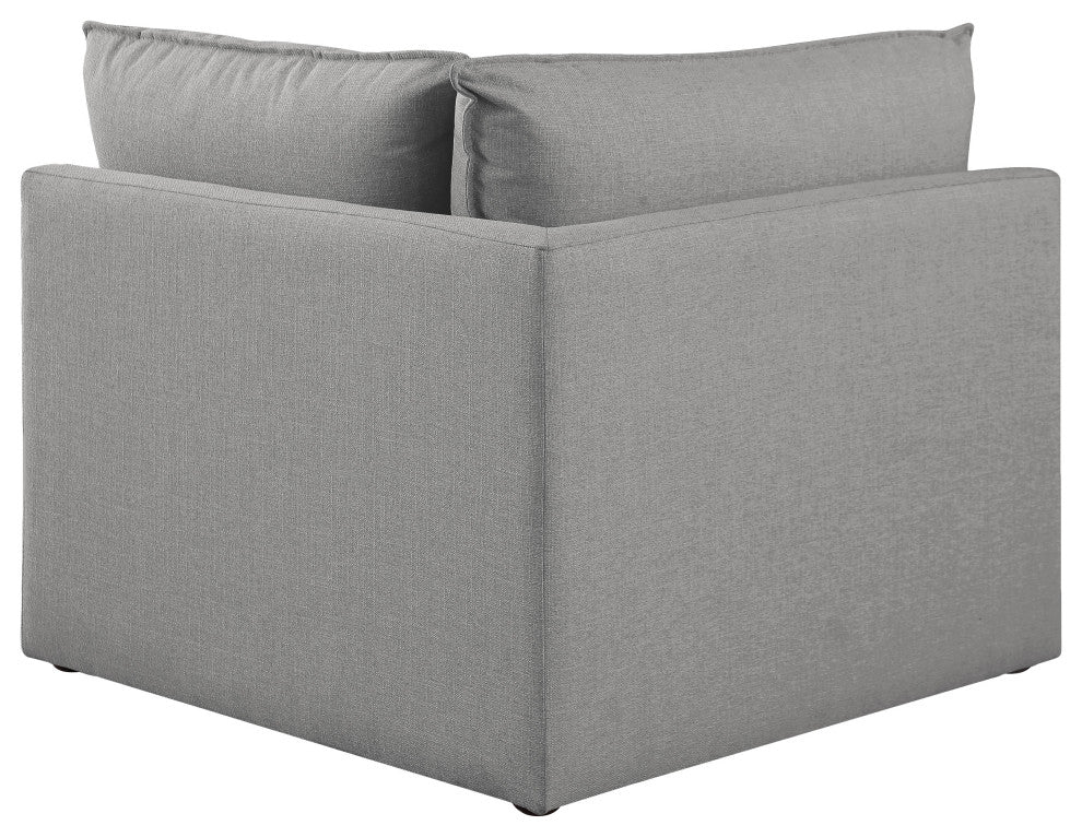 Mackenzie Linen Textured Fabric Upholstered Corner Chair, Grey