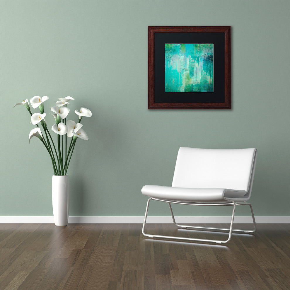 'Aqua Circumstance' Matted Framed Canvas Art by Color Bakery