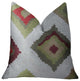 Earth Crust White Green and Red Handmade Luxury Pillow, 20"x36" King
