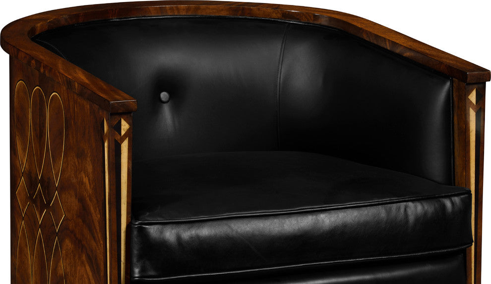 Knightbridge Tub Chair With Black Leather