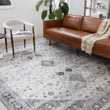 Printed Skye Area Rug, Silver/Gray, 1'6"x1'6" Sample
