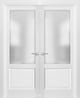 French Double Doors |Lucia 22 White Silk with Frosted Opaque Glass-48x80