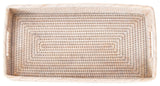 Artifacts Rattan Rectangular Tray With Rounded Corners, White Wash