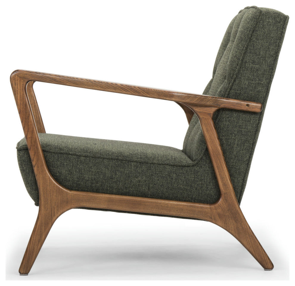 Eloise Hunter Green Tweed Fabric Occasional Chair