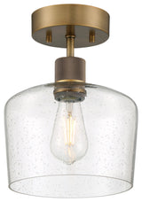 Access Lighting 63147LEDDLP/SDG Port Nine 9"W LED Semi-Flush - Antique Brushed