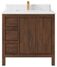 Elizabeth 36 Center Sink Bath Vanity in Dark Walnut Teak 1.5" Empira Quartz