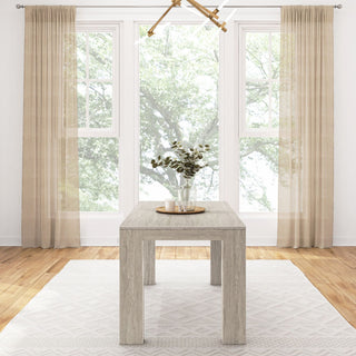 Modern Rectangular Dining Table (60in / 1524mm), Seashell Wirebrush