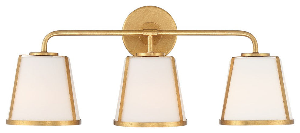 Crystorama Fulton 3 Light Bath Vanity FUL-913-GA, Antique Gold