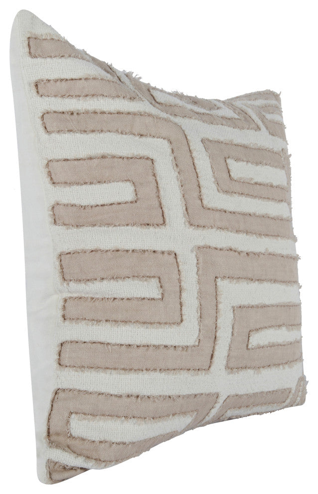 Mia Knitted 22" x 22" Throw Pillow, Natural Ivory