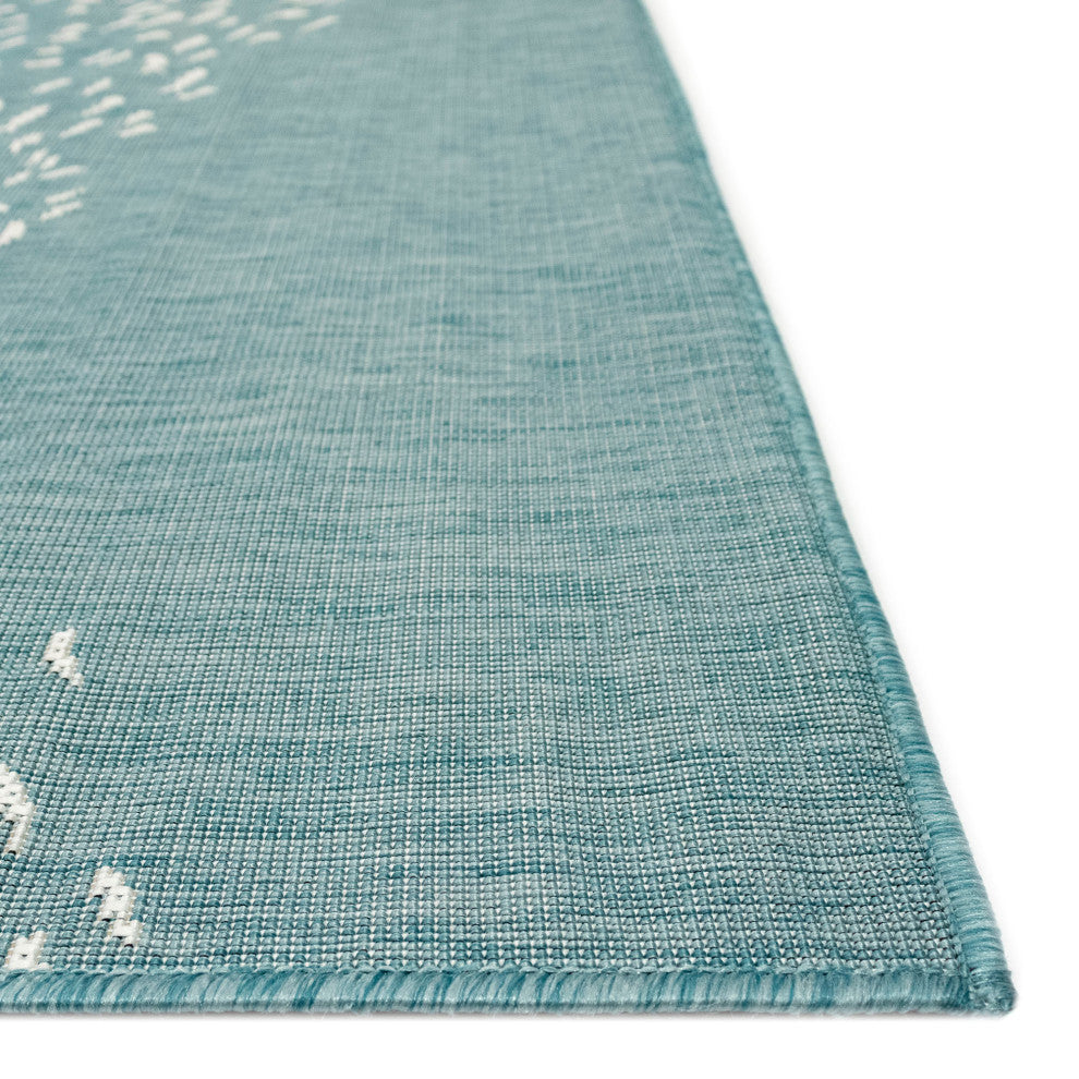 Carmel School Of Fish Indoor/Outdoor Rug, Aqua, 1'11"x4'11" Runner