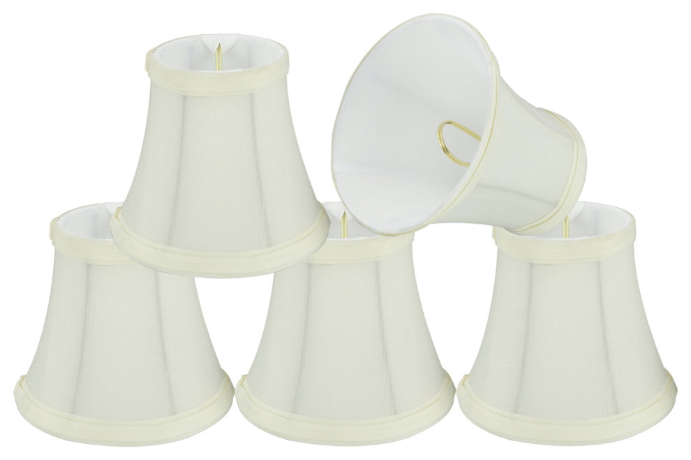 Small Bell Chandelier Clip On Lamp Shade Off White 3"x5"x4.5", Set of 5