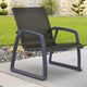 Pacific Club Arm Chair Frame Black Sling Set of 2, Dark Gray-Black