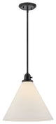 Hinkley Arti 14.5" Medium Pendant Light, Black + Cased Opal Glass