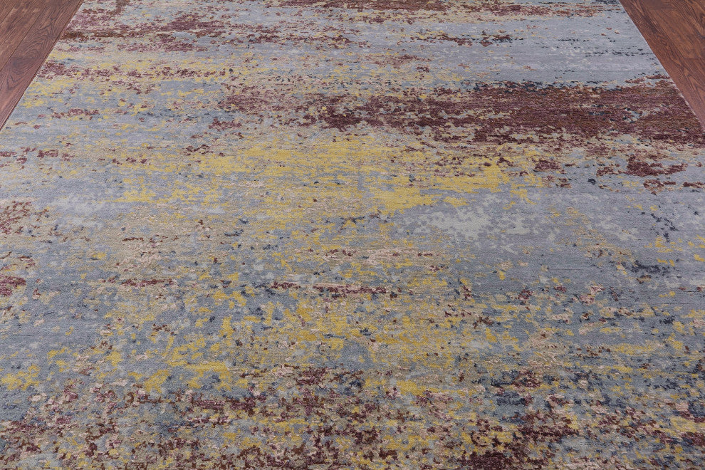 Abstract Hand Knotted Wool & Silk Rug 7' 11" X 10' 0" - Q14867
