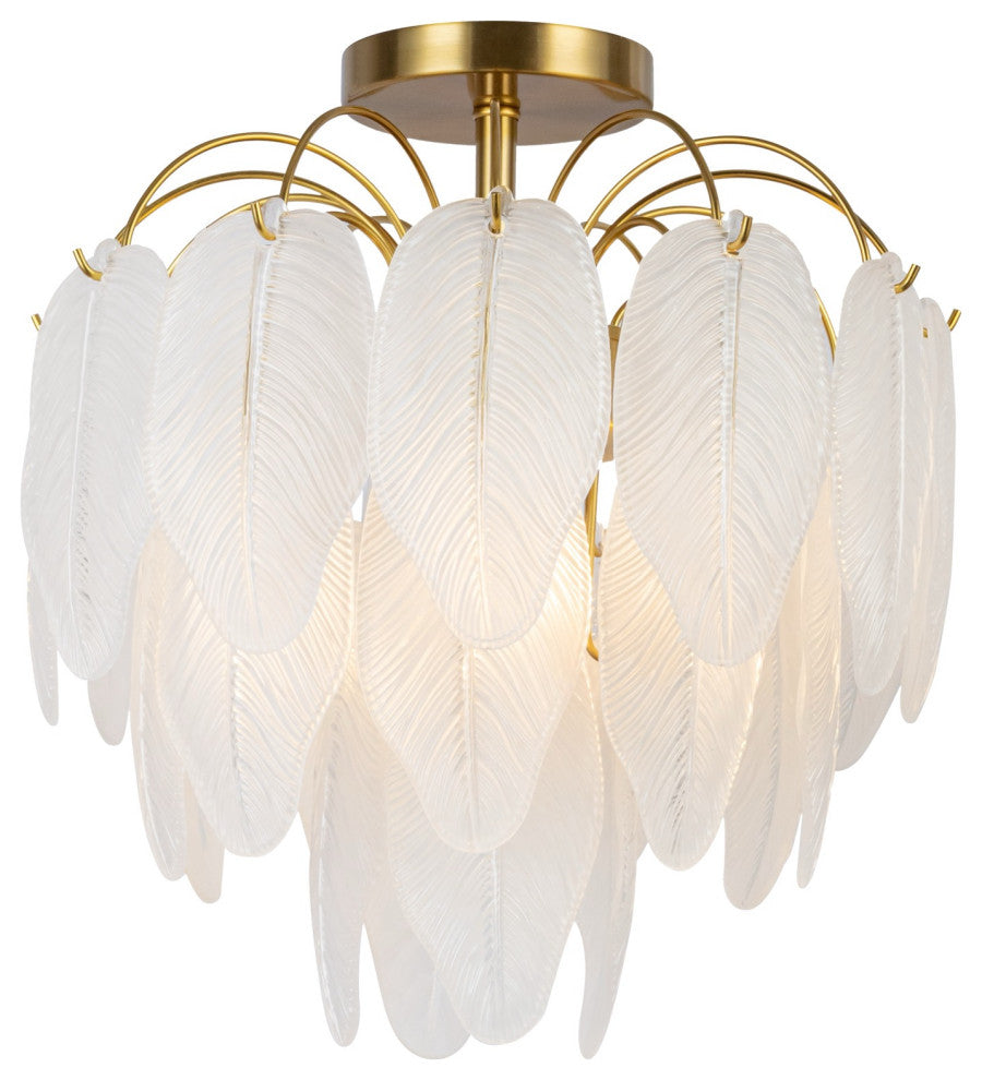Alessia - Semi-Flush Mount - 4-Light - Brushed Brass
