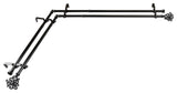 Fabritio 13/16" Double Corner Window Curtain Rod, Black, 48-84"