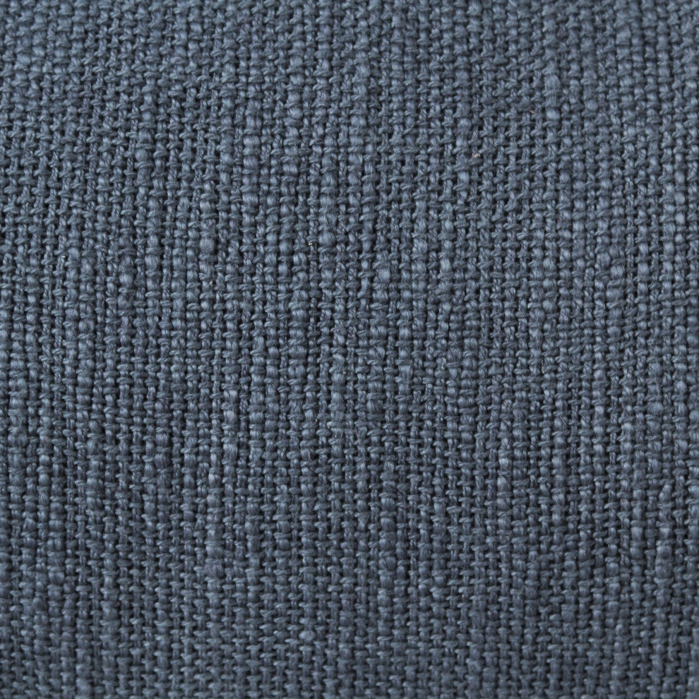 Ox Bay Handwoven Navy Blue Distressed Organic Cotton Pillow Cover, 14"x36"