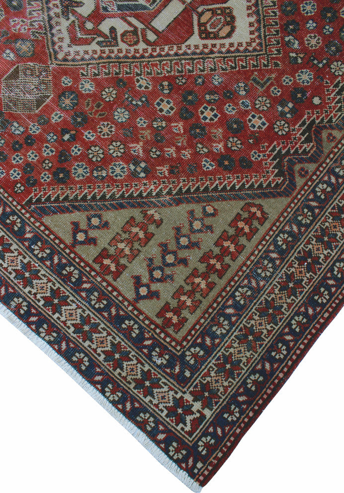 Vintage Distressed Mcarthur Red Rug, 6'9x9'9