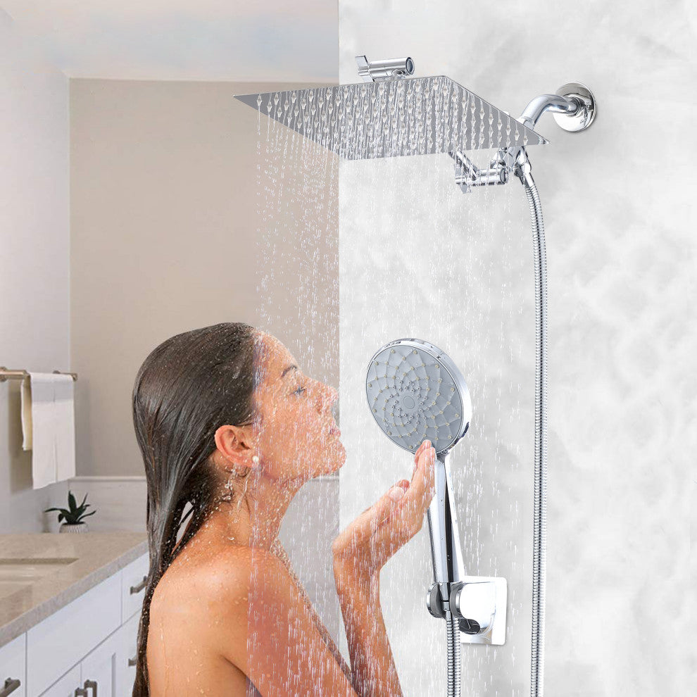 Completed Shower System with Rough-in Valve and Handheld Shower, Chrome, 10"