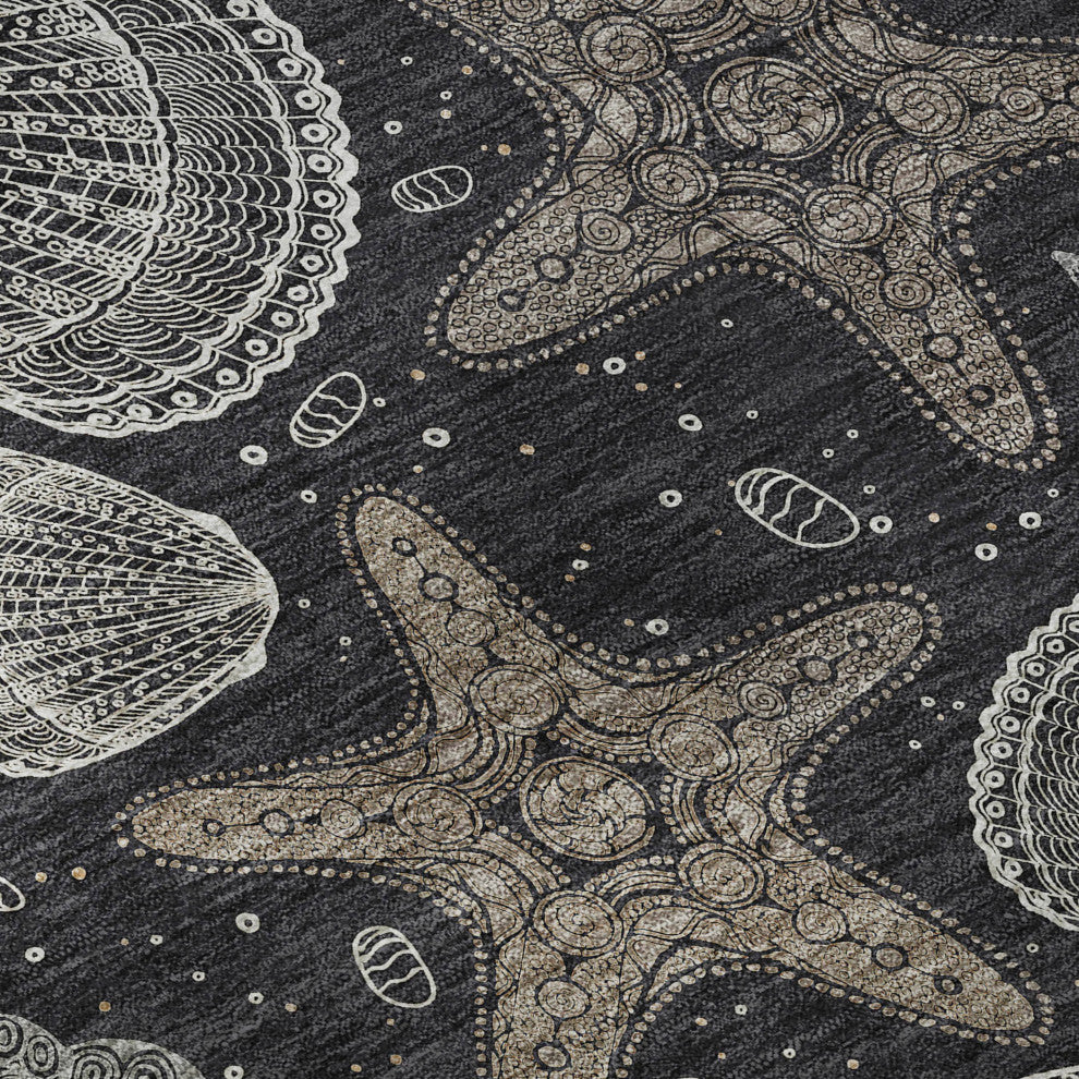 Addison Premium Washable Mayfield AMF183 Black 3' x 5' Rug