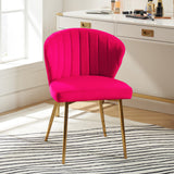 Luna Contemporary Side Chair With Tufted Back, Fuchsia