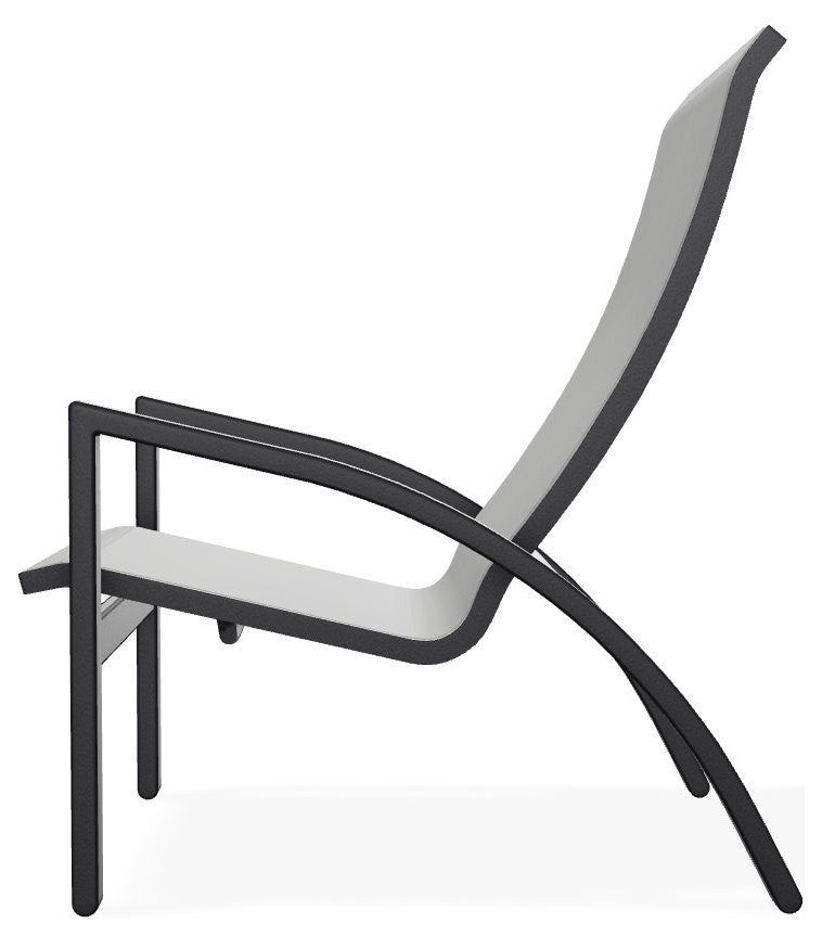 Kendall Sling Stackable Outdoor Lounge Chair, Alloy/Black