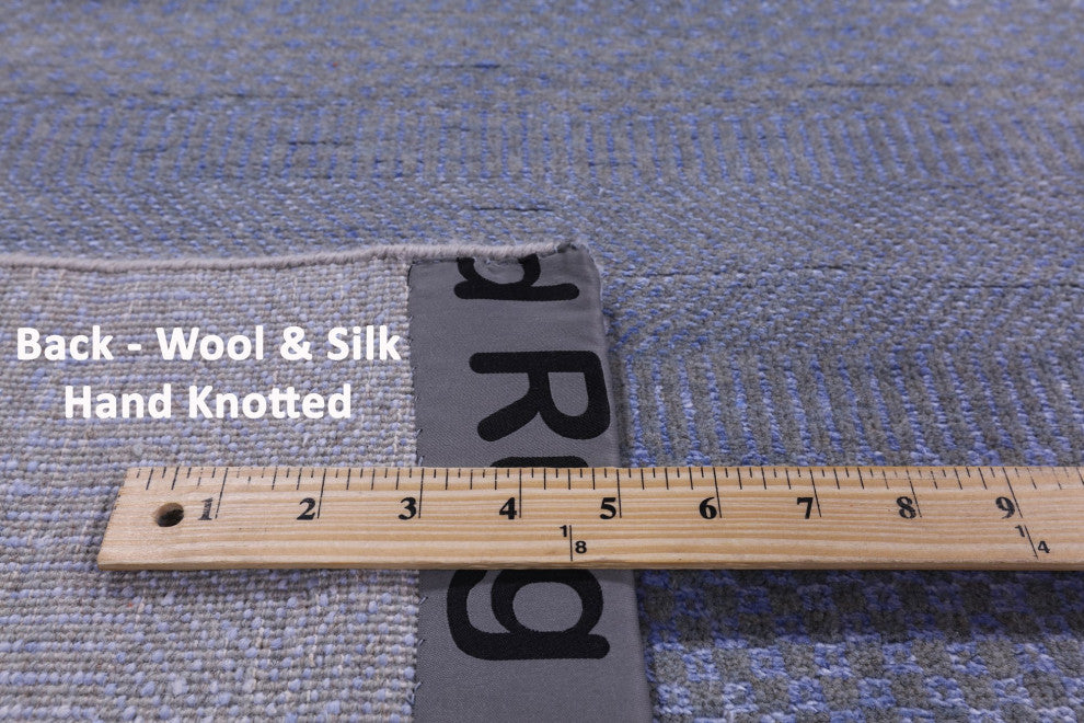7' 11" X 10' 0" Savannah Grass Wool and Silk Hand-Knotted Rug Q11426