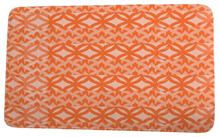 Nantucket Greeko Simple Geometric Print Bath Mat, Orange, 21"x34"