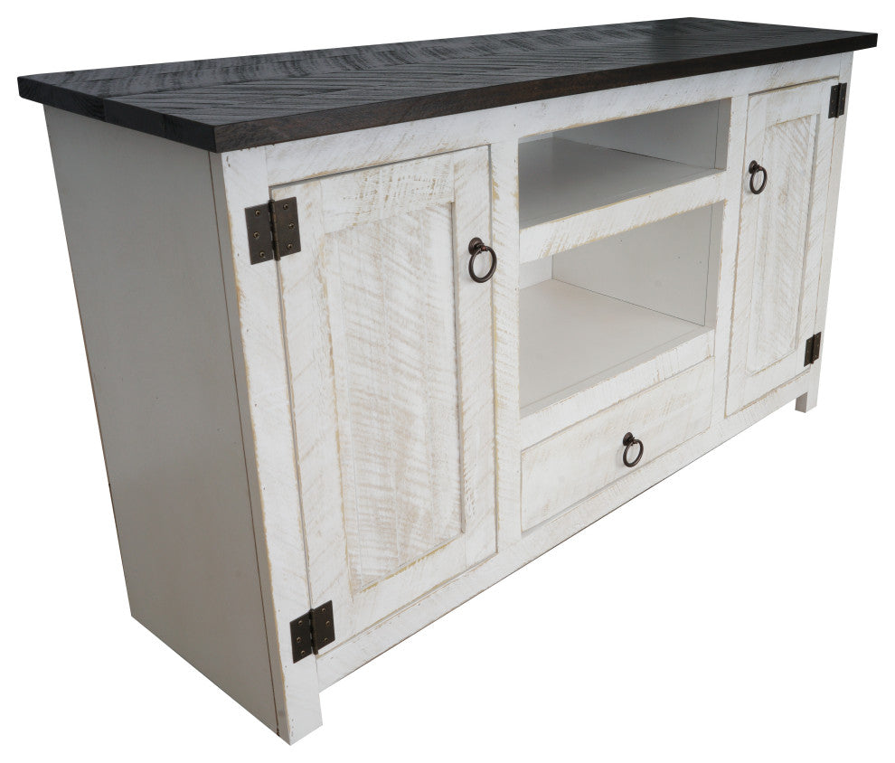 Eagle FarmHouse/Rustic 57" Entertainment Console With Open Storage/Drawer