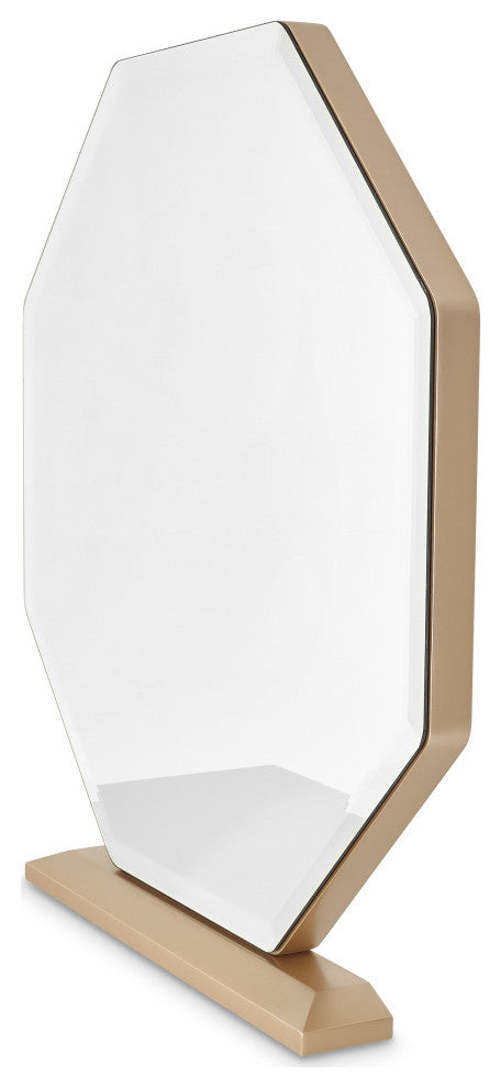 La Rachelle Vanity Set with Mirror & Chair - Medium Champagne